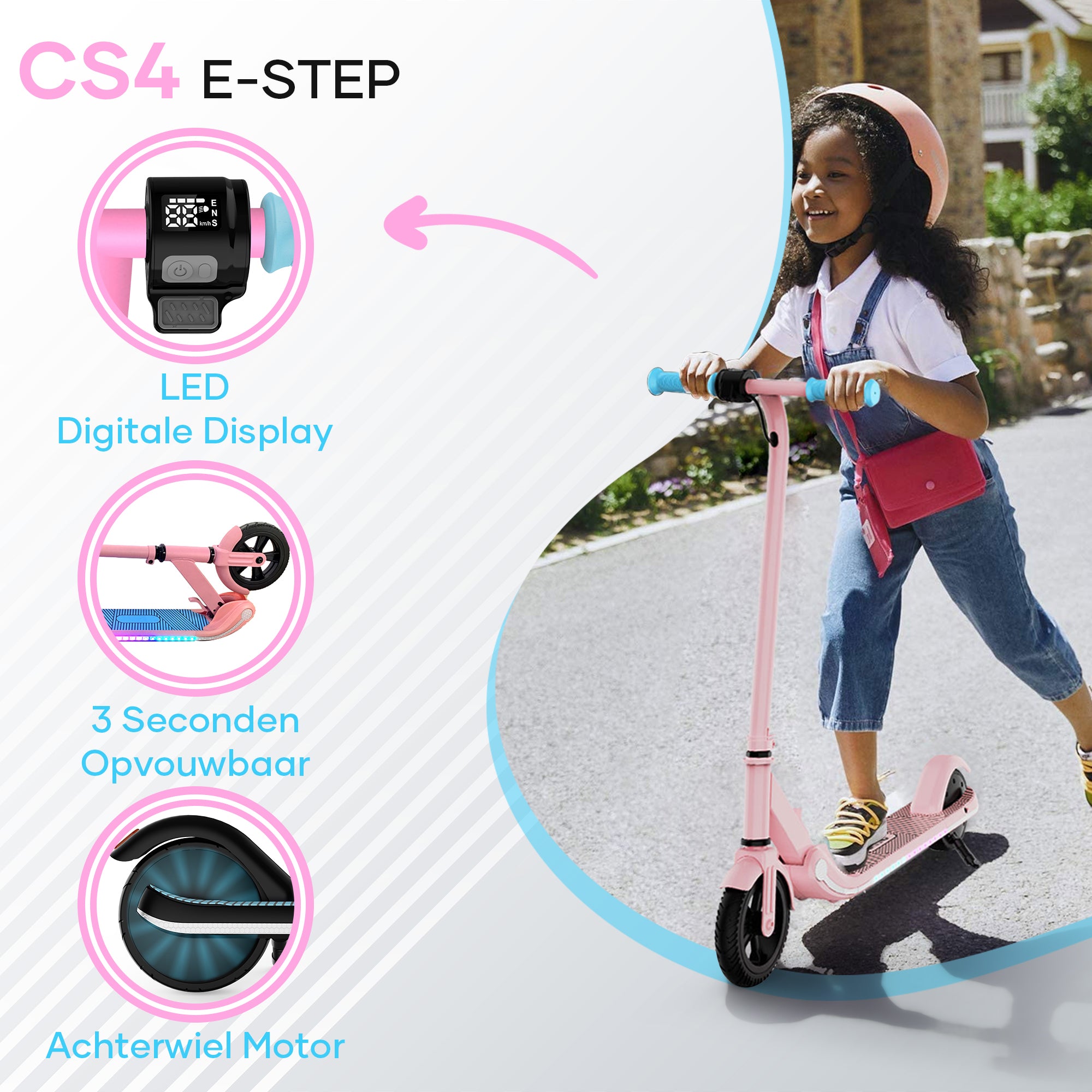 iCruise® CS5-R - Elektrische Step voor Kinderen - Elektrische Kinderstep - Cruise Control - Roze
